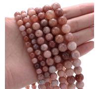 Perles En Pierre Naturelle De Lave,?Il De Tigre,Clip,Aten,Amlogging,Tourmaline,Pour Bijoux De Direction,Bracelet,Collier,4/6/8/10mm - Type Blakc Sunstone-8mm(Around 45pcs)