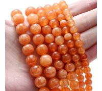 Perles En Pierre Naturelle De Lave,?Il De Tigre,Clip,Aten,Amlogging,Tourmaline,Pour Bijoux De Direction,Bracelet,Collier,4/6/8/10mm - Type Sunstone-6mm(Around 61pcs)