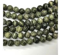 Perles en pierre naturelle en gros, améthyste, turquoise, lapis-lazuli, cristal, jade, pierre de sang, perles de pierres précieuses 6 mm, 8 mm, 10 mm, 15 pouces - Jaspe zèbre vert - 10 mm