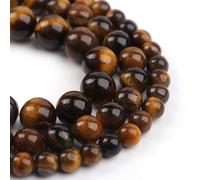 Perles en pierre naturelle Filluck 6 mm il de tigre jaune, perles rondes polies en agate lisse pour la fabrication de bijoux, 38 cm ( il de tigr