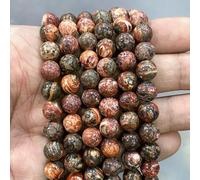 Perles en pierre naturelle œil de tigre, agate, quartz, lave, rondes, pour la fabrication de bijoux, 38 cm, fil de jaspe léopard, 12 mm, environ 30 pièces.