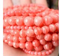 Perles en pierre naturelle, jaspe de lave, œil de tigre, quartz, agate, perles rondes en vrac pour la fabrication de bijoux, accessoires de bracelet, 4-12 mm, rhodochrosite, 6 mm, environ 61 perl