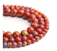 Perles en pierre naturelle malachite rouge de 8 mm - Perles rondes polies et lisses pour la fabrication de bijoux - 38,1 cm (malachite rouge, 8 mm)