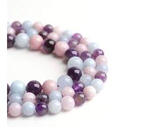 Perles en pierre naturelle Morgan de 6 mm - Perles rondes et lisses pour la fabrication de bijoux - 38,1 cm (pierre Morgan, 6 mm)