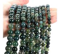 Perles En Pierre Naturelle Multicolores Tourmaline,?il De Tigre,Agates,Verre,Intercalaires Pour Bijoux,Accessoires De Bracelets De Bricolage - Type Water Grass Agate-6mm-About 60pcs