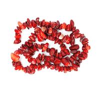 Perles en Pierre Naturelle, Perles IrréGulièRes en Pierre Imitation Agate CalcéDoine Pour La Fabrication de Bijoux Collier Bracelet Boucle D'Oreille(Rouge corail)