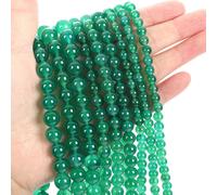 Perles En Pierre Naturelle Verte,Jades,Clip,Turquoises,Intercalaires,Pour Bijoux De Direction,Bricolage,Bracelet,Collier Fait À La Main,4-10mm - Type Green Agate-6mm 60-62pcs