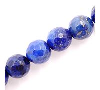 Perles en pierre précieuse à facettes pour la fabrication de bijoux, 5 brins à l'intérieur (Lapis traité, 8 mm) Eu9-k9581