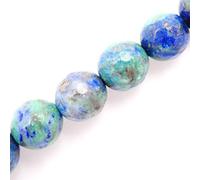 Perles en pierre précieuse à facettes pour la fabrication de bijoux, vendu par sachet, 5 brins à l'intérieur (traité chrysocolle, 6 mm) Eu9-k9253