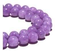 Perles en pierre précieuse naturelle de 10 mm, calcédoine violette lavande polie, pierre ronde lisse pour la fabrication de bracelets, bijoux, 38 cm