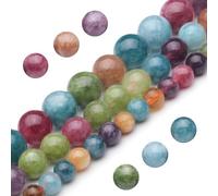 Perles en pierre précieuse naturelle pour la fabrication de bijoux, tourmaline bleue de 6 mm, perles rondes et lisses en véritable pierre rouge pour bracelet et collier, 38,1 cm (tourmaline bleue, 6