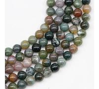 Perles en pierre précieuse pour la fabrication de bijoux, vendu par sachet de 5 brins à l'intérieur, agate indienne de 6 mm Eu9-k9618