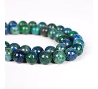 Perles en pierre semi-précieuse pour la fabrication de bijoux, vendues par sachet de 5 brins à l'intérieur, traité au chrysocolle 10 mm Eu9-k9256