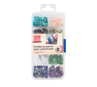 Perles en pierre semi-précieuses 8 couleurs avec élastique 8x14g