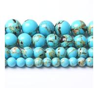 Perles en pierre turquoise coquillage bleu pour la fabrication de bijoux, bracelets, colliers, 1 brin de 39,4 cm, 31 pièces de 12 mm
