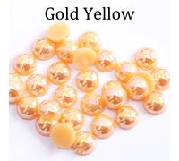 Perles En Plastique Demi-Rondes À Dos Plat,50 À 500 Pièces,2 À 14mm,Pour Bricolage,Fournitures De Fabrication De Bijoux - Type Gold Yellow-8mm X 100pcs