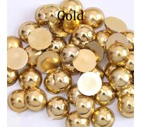 Perles En Plastique Demi-Rondes À Dos Plat,50 À 500 Pièces,2 À 14mm,Pour Bricolage,Fournitures De Fabrication De Bijoux - Type Gold-4mm X 300pcs