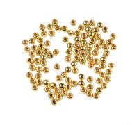 Perles en plastique pour fixation de mouches 3, 4, 5 mm, couleur or et argent, pour la pêche, l'assemblage de la mouche et les travaux manuels, trou fraisé d'un côté (3 mm doré)