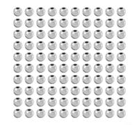 Perles en plastique pour fixation de mouches de 3, 4, 5 mm, finition dorée et argentée avec trou à tête fraisée d'un seul côté pour une utilisation au crochet (argenté, 3 mm)