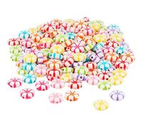 Perles en plastique rondelles fleurs multicolore opaque 11x4mm 630u. aprox. trou 1,5mm.