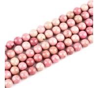 Perles en rhodochrosite authentiques pour la fabrication de bijoux - Pierres semi-précieuses rondes - Fil de 8 mm - 38,1 cm (46-48 pièces)