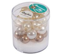 Perles En Verre Grand Trou Renaissance Nacré Blanc Et Beige 10 Mm 32 Pièces