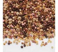 Perles en verre, perles poney, perles de rocaille en verre, perles rondes, en vrac à enfiler, mini perles de rocaille, perles de bricolage pour bracelets, bijoux, colliers, 1 paquet d'environ 17 g, 2