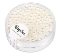 Rayher 14399100 Renaissance Perles de Cire en Verre Ø 3 mm Boîte de 95 pièces Blanc Neige