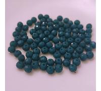 Perles en verre - type "facettes" - 140 pièces - 4 mm - Turquoise foncé mat