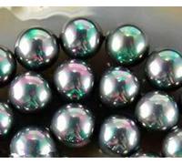 Perles en vrac, 8/10/12/14 mm, perles rondes de coquillage arc-en-ciel de Tahiti, fil de 38,1 cm - (Taille : 14 mm)
