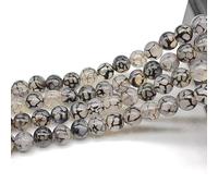 Perles en vrac d'agate de veine de dragon noir pour la fabrication de bijoux artisanat (10mm, agate de veine de dragon noir)