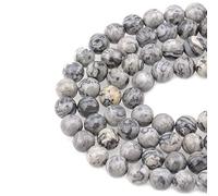 Perles en vrac en vrac avec cordon élastique de 8 mm Carte Jaspe