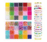 Perles et assortiments 2400 perles rondes colorées de 6 mm, 48 couleurs, for la fabrication bijoux, bracelets, colliers, loisirs créatifs