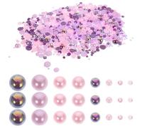 Perles et Cristaux ABS à Dos Plat pour Nail Art, DIY Manucure | Lot Décoratif pour Ongles, Projets Créatifs, Style, pour Demoiselles D’honneur et Mariées