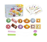 Perles et Ficelle | Jeu interactif Parent-Enfant - Motricité Fine Fruits Légumes Jouet à Enfiler pour Filles Salle de Classe Maison Voyage Voiture