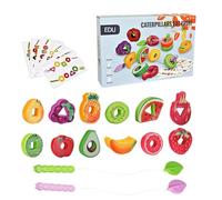 Perles et Ficelle | Jeu interactif Parent-Enfant | Motricité Fine Fruits Légumes Jouet à Enfiler pour Filles Salle de Classe Maison Voyage Voiture