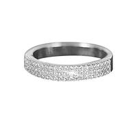 Perles Étui Anneaux Trois lignes bague élégante strass bague bijoux en argent bagues femmes plein Zircon bagues pour femmes taille 5 11 Cuisinier Choses Bagues (Silver, 5)