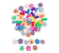 Perles Fantaisie En Pâte Polymère Fleurs 1 X 0,4 Cm 60 Pièces