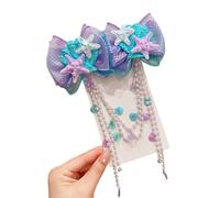 Perles Glands Pince à Cheveux Front Bijoux Coquillage Pendentif Boucles d'oreilles pour Petits Danseurs Événement Tissu Doux Design Glands Épingle à Cheveux pour Femmes