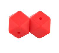Perles Hexagonales En Silicone Pour Bébé,Anneau De Dentition,Pour La Fabrication De Bijoux,Collier,Sucette,Chaîne,14mm/17mm,10 Pièces - Type 10pcs Scarlet Red-14mm