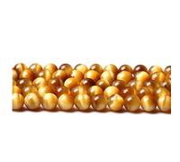 Perles œil de tigre en pierre naturelle AAA, disponible en rouge, jaune, or, bleu, vert, rose en diamètre de 6 mm, 8 mm, 10 mm et 12 mm par Ruilong, doré, 8 mm