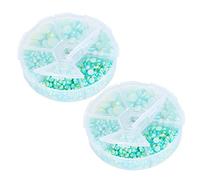 Perles Imitation Semi - Circulaire Gradient, 2300 Pièces Multitaille Rose Bleu, Accessoires Décoratifs Non Poreux pour Vêtements DIY - Couleur Dégradée Durable, Surface Brillante (Boîte de 14)