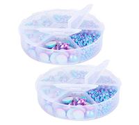 Perles Imitation Semi - Circulaire Gradient, 2300 Pièces Multitaille Rose Bleu, Accessoires Décoratifs Non Poreux pour Vêtements DIY - Couleur Dégradée Durable, Surface Brillante (Encadré 4)