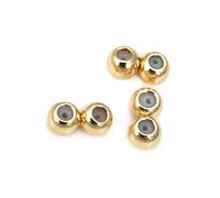 Perles intercalaires en laiton et caoutchouc couleur or 18 carats, 3,0 mm, 4,0 mm, 5 mm, 6 mm, 7 mm, breloques, connecteurs, accessoires pour bijoux à bricoler soi-même - 42546 - Couleur or 18 carat