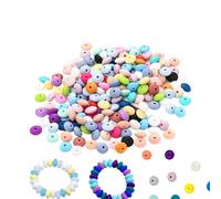 Perles intercalaires en silicone | Accessoire de bricolage flexible fait à la main | Perles en silicone assorties - pour bracelet, bijoux, stylo, breloque, collier, hommes, femmes, garçons, filles