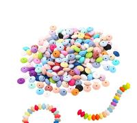 Perles intercalaires en silicone | Flexible coloré fait à la main - Perles intercalaires en boulier - pour collier homme, femme, garçon, fille, adolescent, fils, fille, famille, amis