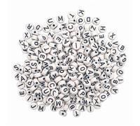 Perles Lettres Noir Et Blanc 0,7 X 0,3 Cm 40 G