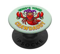Perles Mardi Gras Who's Your Crawdaddy Crawdaddy Jester PopSockets PopGrip Adhésif