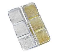 Perles Métalliques Brillantes pour Nail Art 6 Sections Acier Longue Utilisation pour Manucure Design Nail Design