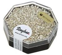 Rayher Perles de Rocailles Delica p. bijoux 1,6mm ø métallique argenté, 14760606, Large